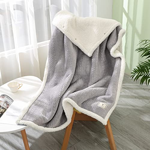 UKKO Überwürfe Decken verdickte Beindecke Winter Lamb Nickerchen Büro Nickerchen Schal Decke tragbar Umhang faule Decke Decken Hellgrau 85 cm x 120 cm von UKKO