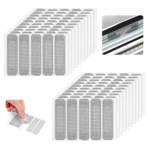 UKOFEW 100 Stück Fliegengitter Reparatur Set,Fliegengitter Reparatur Klebeband,Insektennetz-Reparaturset,für Fliegengittertüren, Moskitonetz, Insektenschutz Fenster von UKOFEW