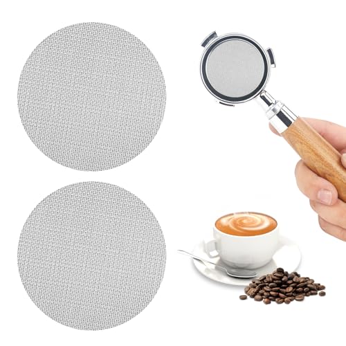 2 Stück Espresso Sieb für Siebträger, Espresso Sieb 1.7mm Dicke 150μm, 51mm Puck Screen Edelstahl, Espresso Puck Sieb Wiederverwendbar, Puck Sieb, Edelstahl, für Espresso Coffee Siebträger Zubehör von UKOFEW