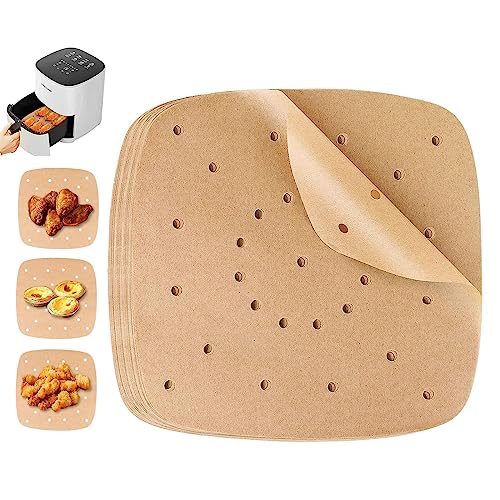 200 Stück Airfryer Backpapier，backpapier für heißluftfritteuse，Perforiertes Luftfritteuse Pergamentpapier，Backblechpapier für Bratpfanne, Ofen, Backofen, Mikrowelle, Heißluftfritteuse von UKOFEW