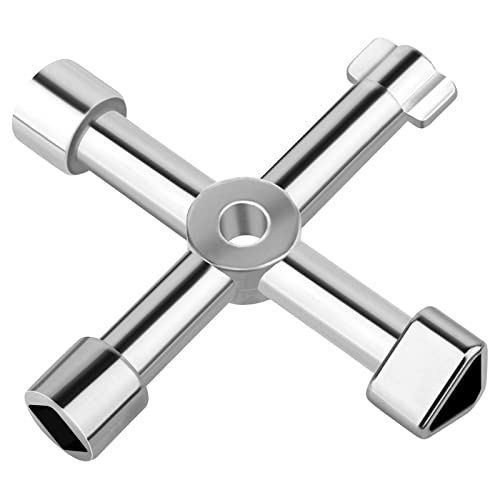 UKOFEW Universal Schlüssel, Vierkantschlüssel, Multifunktionaler 4-Wege-Schlüssel, Mit 4 Profilen, Zinklegierung, für elektrische Gaszählerbox, Schrank, Zugtüröffnungsschlüssel (Silber) UKOFEW Universal Schlüssel, Vierkantschlüssel, Multifunktionaler 4-Wege-Schlüssel, Mit 4 Profilen, Zinklegierung, für elektrische Gaszählerbox, Schrank, Zugtüröffnungsschlüssel (Silber) von UKOFEW