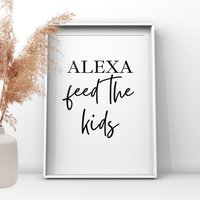 Alexa Füttert Die Kinder, Zeichen, Kochen, Wohnkultur, Küchendeko, Essen & Trinken, Lustiges Dekor, Wandkunst, Wohndekor von UKPrintStudio