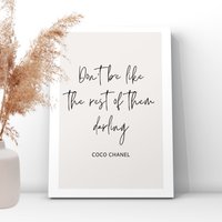 Don't Be Like The Rest Of Them Zitat, Positivität, Empowerment, Wohnkultur, Wandkunst, Motivationsdruck, Poster von UKPrintStudio