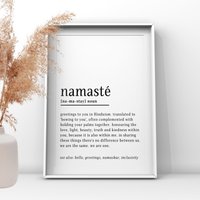 Namaste Wörterbuch Definition Print, Home Dekor, Wandkunst, Wohndekor, Gruß, Flur Willkommensdruck, Hindu Gift von UKPrintStudio
