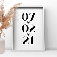 Personalisiertes Besonderes Datum Druck, Paare Geschenk, Sein & Sie Verlobungsgeschenk, Jahrestag Datum, Hochzeitsdatum, Zuhause Ungerahmte Druck von UKPrintStudio