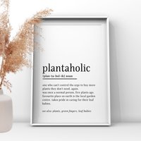 Plantaholic Wörterbuch, Pflanzendruck, Geschenk Für Freund, Grüne Finger, Gartengeschenk, Lustige Geschenkidee von UKPrintStudio