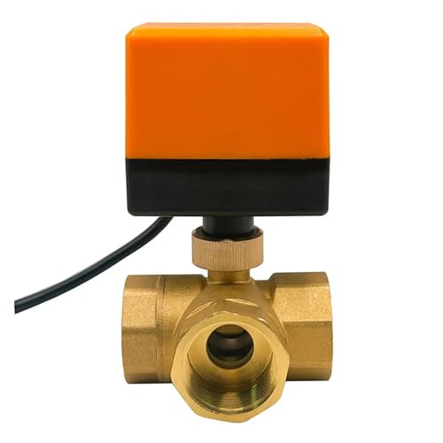 1/2 "3/4" 1 "2" Dreiwege-Motorkugelhahn 220 V 12 V 24 V Elektrischer Messingkugelhahn Dreidraht-Zwei-Steuermessingkugelhahn(1-1/2",12VDC_CR02) von UKWYMIDKS