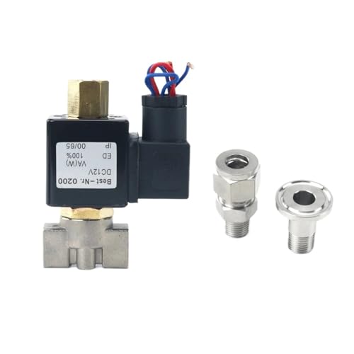 1/4 "Schließer SS 304 Edelstahl Magnetventil 2 Weg Öl Säure Rohr Fitting Rohr DSJ-M,YDF-LOK,LOK AC220V DC12V(With FC 10mm,DC12V) von UKWYMIDKS