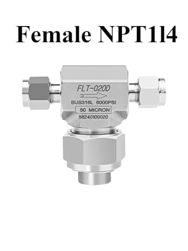 3 6 8 10 12 Mm 1/8" 1/4" 3/8" 1/2" Tube OD Compression Union T 316L Stainless Steell Filter Valve Lab Nitrogen Hydrogen Pure Gas(Female NPT1l4) von UKWYMIDKS