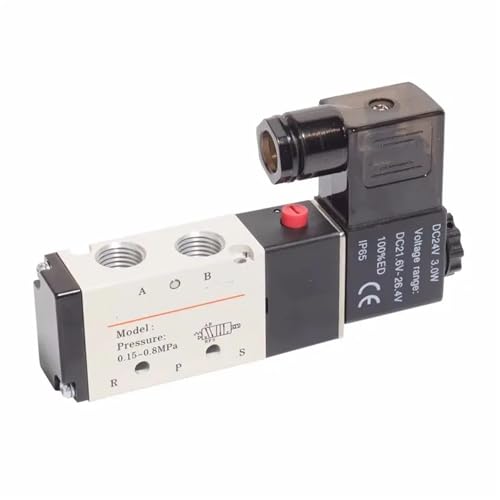 4V110-06 1/8 Luftmagnetventil PNEUMAT VALV 5-Wege-Anschluss 2-Position Gas Pneumatische Elektromagnetventile DC12V 24V 110V 220V(Led 4V110-06,AC 110V) von UKWYMIDKS