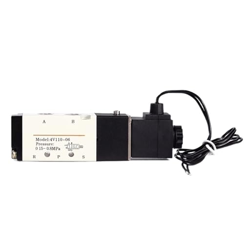 4V110-06 1/8 Luftmagnetventil PNEUMAT VALV 5-Wege-Anschluss 2-Position Gas Pneumatische Elektromagnetventile DC12V 24V 110V 220V(Wire 4V110-06,AC 110V) von UKWYMIDKS