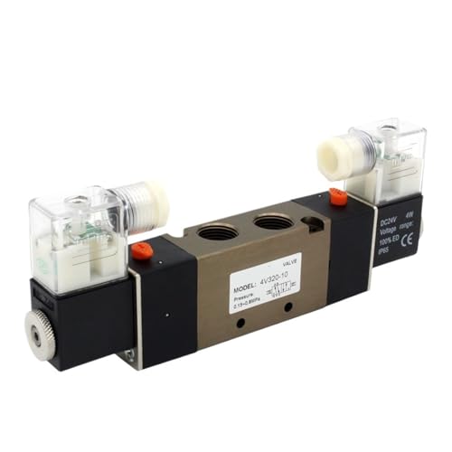4V320-10 DC 12V 24V AC110V 220V 3/8 "BSPT 2 Position 5 Wege Pneumatisches Magnetventil Mit 6mm 8mm 10mm 12mm Armaturen(PC 6mm fittings,4V320-10 AC110V) von UKWYMIDKS