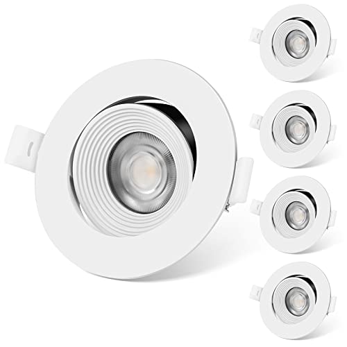 UKawhi Exclusive LED Einbaustrahler Schwenkbar Ultra flach LED Spot 230V Deckenspots 6W Warmweiß Einbauleuchten 5er Set für Wohnzimmer, Büro von UKawhi