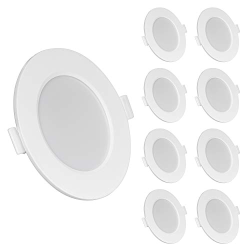 LED Einbaustrahler Ultra flach LED Spot 6W 230V IP44 Warmweiß 9er Set Einbauleuchten led Einbautiefe 26mm Mini Slim Decken Spot für Badezimmer Wohnzimmer von UKawhi