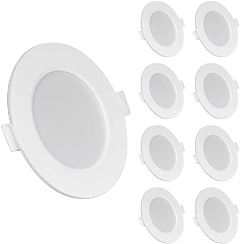 UKawhi LED Einbaustrahler Ultra flach LED Spot 6W 230V IP44 Neutralweiß 9er Set Einbauleuchten led Einbautiefe 26mm Mini Slim Decken Spot für Badezimmer Wohnzimmer von UKawhi