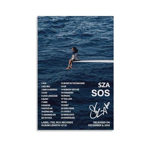 UKewei Sza Poster Sos Album Cover Poster Poster Dekorative Malerei Leinwand Wandposter und Kunstdruck Moderne Familie Schlafzimmer Dekor Poster 30 x 45 cm von UKewei