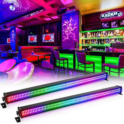 RGBW Wallwasher Strahler, UKing 336 LEDs 80W Bühnenlicht Bar Wash Lights Wall Washer Strip DMX512 Control Control DJ Bühnenbeleuchtung für Indoor Disco Party Kirche Geburtstag Bar Hochzeit, 2 Stück von U`King