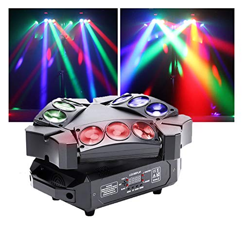 U’King Mini 9 Head Bird Disco-Licht 60W RGB Mini Spinne Bühne Beam Licht kann Jede Lampenperle Einzeln Steuern und DMX-Sound Mini Moving Head für Disco Club Bar-Party-Bands von U`King