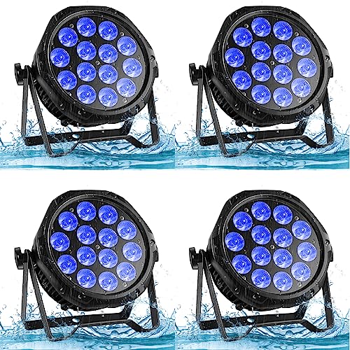 UKing 4PCS LED Par Strahler IP65 Wasserdicht Bühnenlampen,70W LED Par Scheinwerfer RGBW Outdoor LED Strahler Ideal für Hochzeit Party Außenanwendungs Bühnenbeleuchtung von U`King