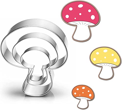 UKoosien Pilz Ausstecher Set-3 St¨¹ck-8.5cm 7cm 5,5cm-Plätzchen Ausstecher Linzer für Kinder von UKoosien