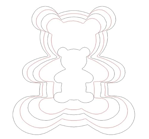 UKoosien Bären Ausstechformen Set, 5 Stück Edelstahl (2.4-10.2 cm) - Plätzchen Ausstecher & Keksausstecher, Spülmaschinenfest - Backzubehör für Kinder von UKoosien