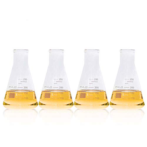 ULAB Scientific UEF1024 Erlenmeyer Flaschen Set, 250 ml, Borosilikat mit aufgedruckter Graduierung, 4 Stück ULAB Scientific UEF1024 Erlenmeyer Flaschen Set, 250 ml, Borosilikat mit aufgedruckter Graduierung, 4 Stück von ULAB