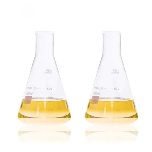 ULAB Scientific UEF1027 Erlenmeyer Fläschchen Set, 1000 ml, 3,3 Borosilikat mit aufgedruckter Graduierung, 2 Stück ULAB Scientific UEF1027 Erlenmeyer Fläschchen Set, 1000 ml, 3,3 Borosilikat mit aufgedruckter Graduierung, 2 Stück von ULAB