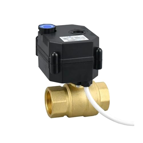 Motorisierter Kugelhahn mit manuellem Schalter, 1,27 cm, 1,9 cm, 1,9 cm, IP65, wasserdicht, 9 V, DC 12 V, DC 24 V, Messing, elektrische Kugelhähne (9 VDC-CR04, DN20) von ULBTLUOYV