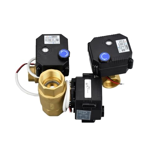 Motorisierter Kugelhahn mit manuellem Schalter, 1,27 cm, 1,9 cm, 1,9 cm, IP65, wasserdicht, DC9 V, DC 12 V, DC 24 V, Messing, elektrische Kugelhähne (9 VDC-CR02, DN25) von ULBTLUOYV
