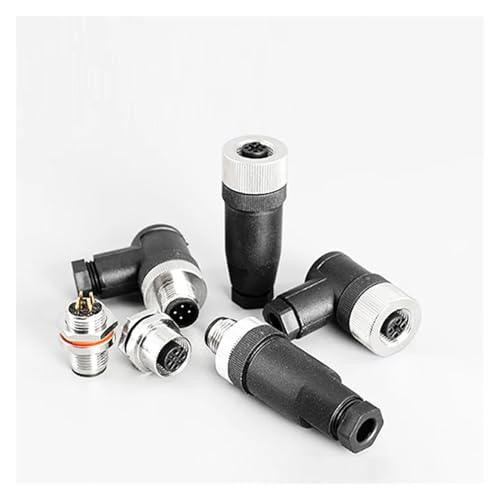 ULBTLUOYV M12 4/5/8/12-poliger Flanschsitz, Luftfahrt-Stecker, Sensor-Stecker, wasserdicht, männlich und weiblich, Gewindekupplung (M12-Stecker 8-polig, 20 Stück) von ULBTLUOYV