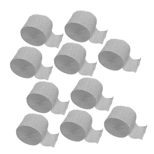 ULDIGI 10 Rollen Silber Krepppapier Flexible Party-streamer für Geburtstag Hochzeit Jubiläum DIY Basteln Langlebig und Einfach zu Hängen Festliche Raumdekoration von ULDIGI