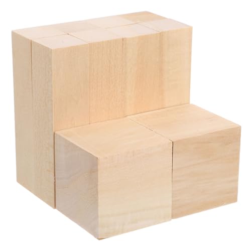 ULDIGI 10 Stück Holz Weihnachten Unvollendete Kunst Basteln Anfänger Erwachsene Holzbearbeitung Schnitzen Basteln Blöcke Lindenholz Handwerk Holzbass DIY Und Block Schnitzen Weich von ULDIGI