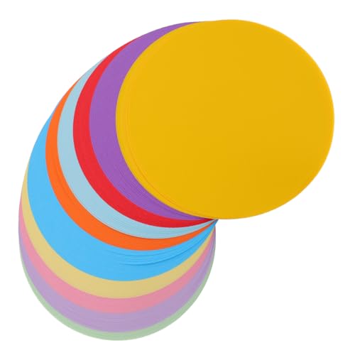 ULDIGI 100 Blatt Rundes Farbiges Bastelpapier Dickes Origami Papier für DIY Handwerk Faltpapier Farben Runde Formen Zum Schneiden und Dekorieren von ULDIGI