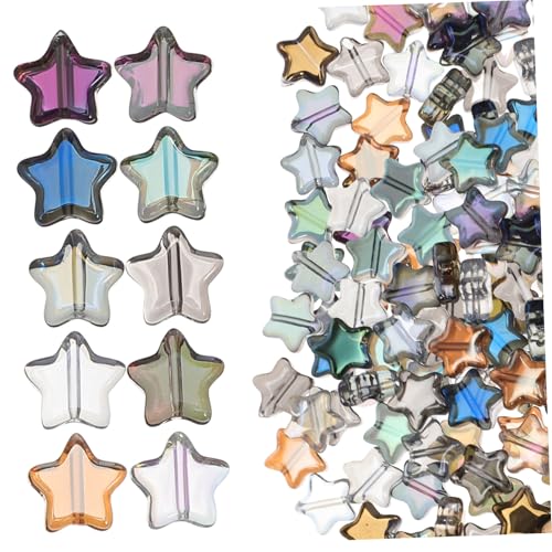 ULDIGI 100 Stück Glas Sternperlen Bunte Plattierte Sternform Glänzend Glatte Spacer Perlen mit Bohrung für Armbänder Halsketten Ohrringe Schmuckherstellung Trendige DIY Charmperlen ULDIGI 100 Stück Glas Sternperlen Bunte Plattierte Sternform Glänzend Glatte Spacer Perlen mit Bohrung für Armbänder Halsketten Ohrringe Schmuckherstellung Trendige DIY Charmperlen von ULDIGI