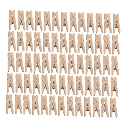 ULDIGI 100 Stück Mini Holzklammern Naturholz Foto Clips Memo Halter Pinnwand Deko für Büro Wohnzimmer von ULDIGI
