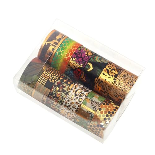 ULDIGI 12 Rollen Washi Tape mit Tiermotiven Breit Selbstklebendes Dekoratives Masking Tape für DIY Basteln Scrapbooking Geschenkverpackung Abreißbar Beschreibbar Buntes Klebeband für von ULDIGI