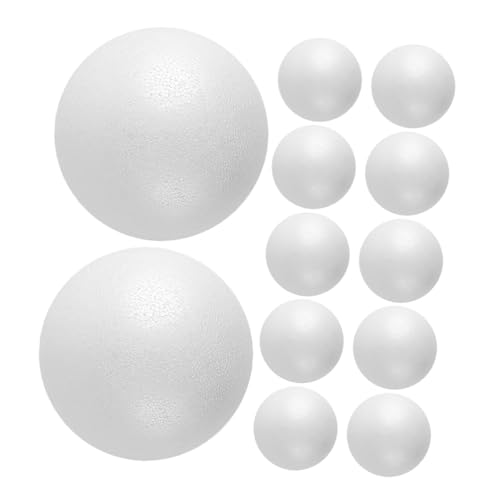 ULDIGI 12 Stück Teiliges Weiße Polystyrol schaumkugeln Glatte Runde Bastel bälle für DIY Kunst Schulprojekte Hochzeits Wohnraumdekoration Leicht Sicher und Vielseitig Einsetzbar von ULDIGI