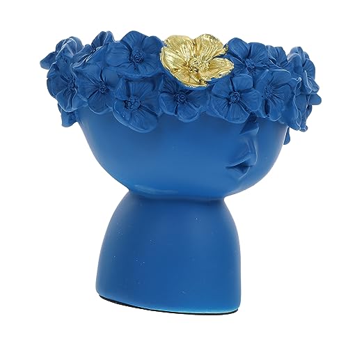 ULDIGI 1stk Mädchenvase Kopf Pflanzentopf Mini-vasen Esstisch Draussen Sukkulententopf Sukkulenten-übertopf Vase Mit Menschlichem Gesicht Tischdekorationen Für Hochzeiten Harz Blue von ULDIGI