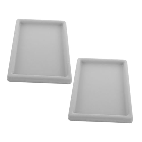 ULDIGI 2 Stück Aufbewahrungsbox für Schmuck Ohrringe und Anhängerschale Ohrringablage Schmuckschale Kleiner Schmuckorganisator Vanity-Organizer-Fach Schmuckhalter Tablett Plastik Hellgrau von ULDIGI