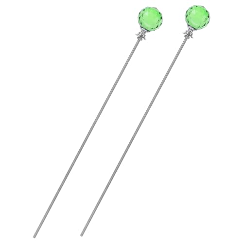 ULDIGI 2 Stück Kristall Pflanzstäbe mit Metallstab und Kugelspitze Dekorative Gartenstecker für Blumentöpfe Funkelnde Fairy Garden Deko Langlebige Pflanzenstütze für Innen und von ULDIGI