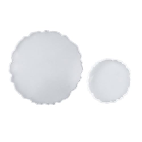 ULDIGI 2 Stück Teiliges DIY Silikonform mit Rundem Tablett design Flexible Glatte Harzformen für Handgefertigte Aufbewahrungstabletts und Dekorative Servierplatten Hautfreundlich und von ULDIGI