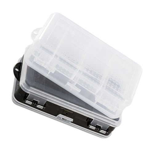 ULDIGI 2 Stück Transparente Kunststoff Aufbewahrungsbox mit Fächern Stapelbare Schmuck und Perlen Organizer Robuste Sortierbox mit Flexiblem Schnappverschluss Tragbar und Hängbar für von ULDIGI