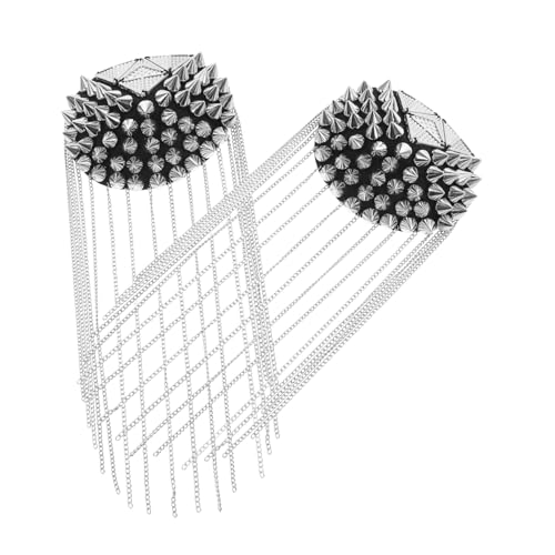 ULDIGI 2 Stück Vintage Schulterepauletten mit Nieten und Kettengliedern Dekorative Metall broschen für Kostüme und Jacken Unisex Stylische Kleidungsschmuck Accessoires ULDIGI 2 Stück Vintage Schulterepauletten mit Nieten und Kettengliedern Dekorative Metall broschen für Kostüme und Jacken Unisex Stylische Kleidungsschmuck Accessoires von ULDIGI