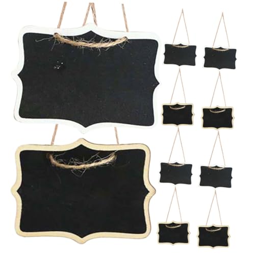 ULDIGI 20 Stück Teiliges Mini Kreidetafel zum Aufhängen Doppelseitige Holzschilder Weiß Beschreibbare Memo Werbetafeln für Restaurant Geschäft Buffet und Notizen von ULDIGI