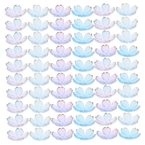 ULDIGI 200 Stück Acryl – Kappen Zum Basteln Von Blumen Mit Frühlingsmotiven Kanten Mit Farbverlauf Frühlingsblütenblatt Dekorativ Mit Perlenschmuck Blütenblattperlen Und Für von ULDIGI