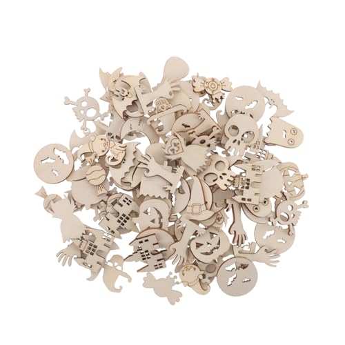 ULDIGI 200 Stück Halloween Holzspäne Handgefertigt Herbstdekorationen Für Zuhause Halloween Bastelarbeiten Hängende Ornament Holzausschnittformen ULDIGI 200 Stück Halloween Holzspäne Handgefertigt Herbstdekorationen Für Zuhause Halloween Bastelarbeiten Hängende Ornament Holzausschnittformen von ULDIGI