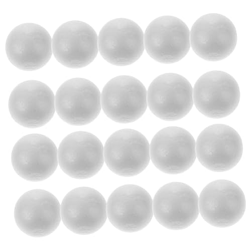 ULDIGI 25 Stück Weiße Polystyrol Kugeln Feste Runde Styroporkugeln zum Basteln DIY Dekoration für Hochzeit Weihnachten Bastelbedarf und Modellbau von ULDIGI