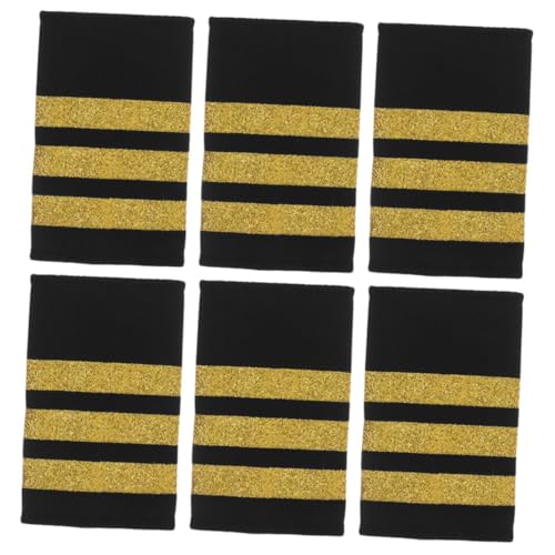 ULDIGI 3 Paare Piloten Schulterklappen Gold Balken Epauletten aus Robustem Gewebtem Band für Airline Uniformen für Piloten und Flugpersonal von ULDIGI