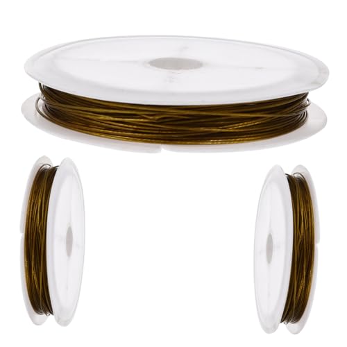 ULDIGI 3 Rollen Professioneller Schmuckdraht Goldfarben Basteldraht zum Auffädeln und Formen von Armbändern Ketten Ohrringen Vielseitig Biegsam Langlebig für DIY Schmuckherstellung von ULDIGI