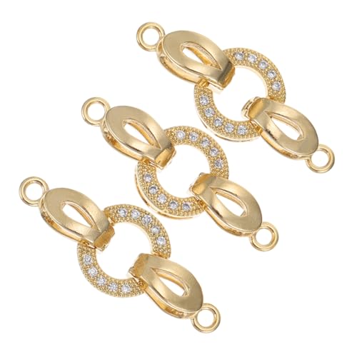 ULDIGI 3 Stück Teiliges DIY Schmuckverschluss Kupferfarbenem Vergoldetem Zirkonia karabiner für Handgefertigte Halsketten und Armbänder Langlebig Glänzend Vielseitig für von ULDIGI
